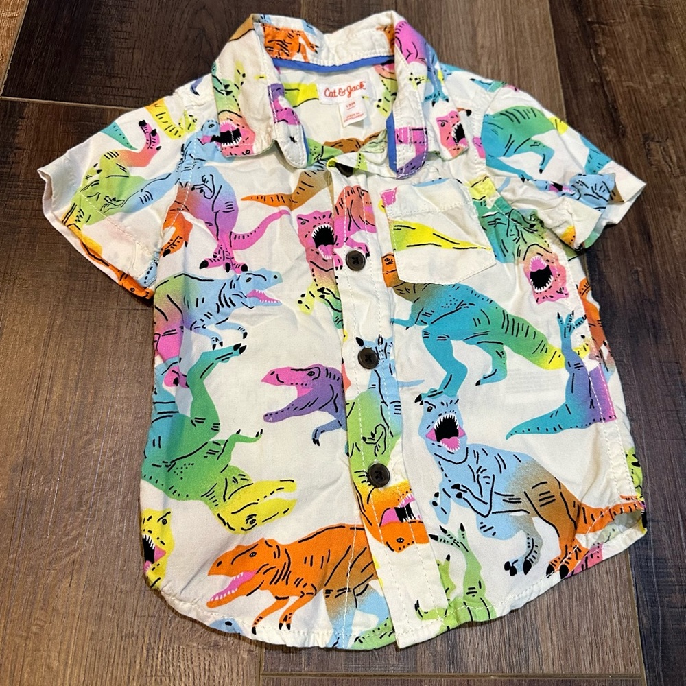 Cat & Jack Multicolor Dinosaur Print Toddler Shirt